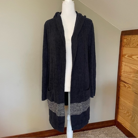 Barefoot Dreams Cozy Chic Lite Coastal Hooded Cardigan Blue Extra Small/Small - Picture 1 of 13